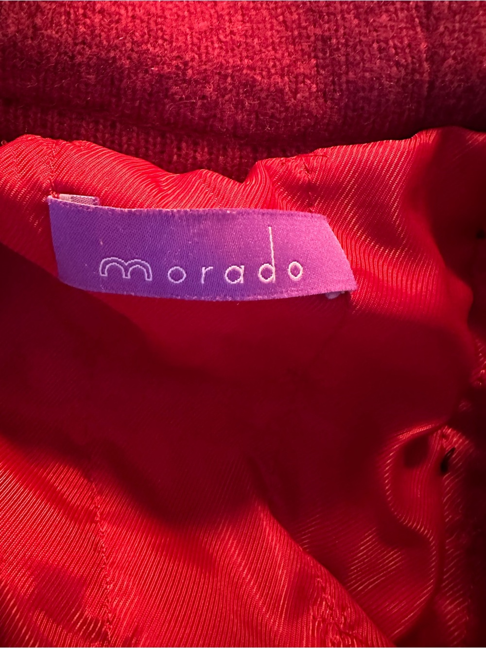 Morado Medium Red Hooded Coat 18” PTP - Picture 2 of 16